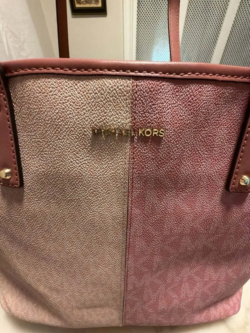 Michael Kors Carter Large Open Tote Bag in Smokey Rose Multi